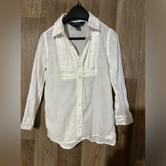 Polo by ralph  lauren  White Blouse For Girls  Size 4 - Picture 1 of 4